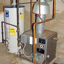 A furnace and a boiler